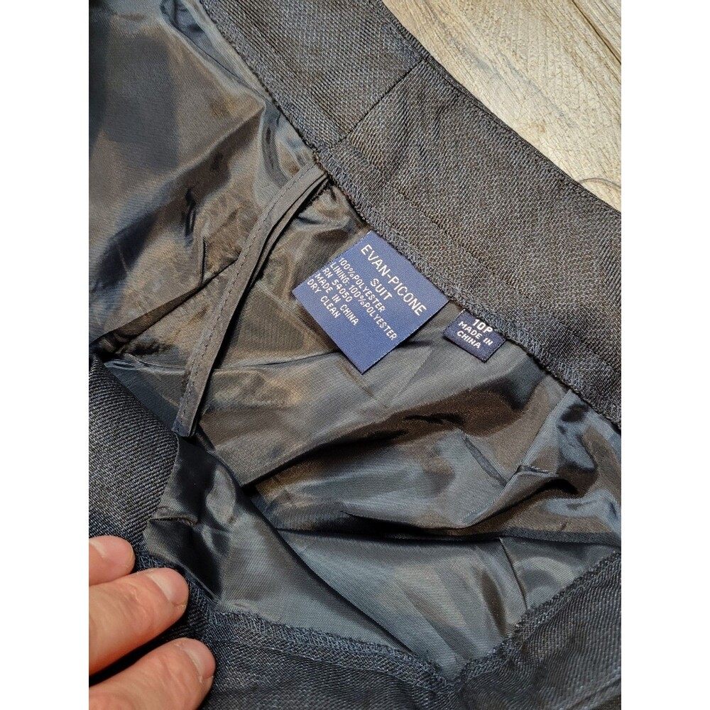 EVAN PICONE womens pantsuit size 10p navy gray blazer trousers petite career - Picture 8 of 15